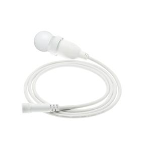 Bombilla de 1,2W globo Ø 45 mm colgante de plástico blanco, 1 metro de cable blanco