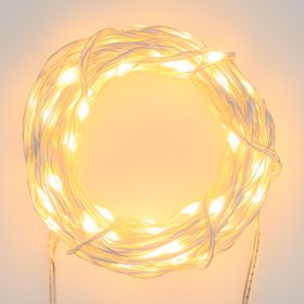 Catena MicroLED di 50 m, 500 microled bianco extra caldo, cavo bianco