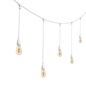 5m Festoon Pendant Lights h. 70cm, 8 Spiral LED Bulbs Ø 64mm