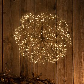 Sphère lumineuse RICCO avec branches marrons, Ø 50 cm, 912 microled blanc chaud, intérieur