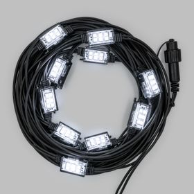 Lichterkette 10 m, 10 StroboLEDs kaltweiß, schwarzes Kabel