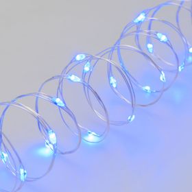20m 400 Blu MicroLEDs String Lights, Silver Metal Wire