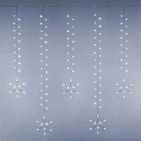 Stalactite avec 20 flocons de neige, h 1,05 m, led blanc froid