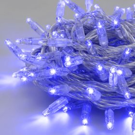 Guirnalda 10 m, 96 maxiled azul, cable transparente, prolongable