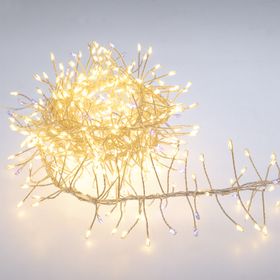 Festone di Luce argento 2,5 m, 600 microled bianco caldo e bianco freddo