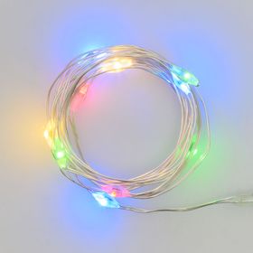 Guirnalda a pilas 0,9 m, micro led blanco cálido