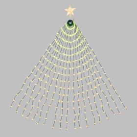 Christmas Lights Tree Wrap with Star for Christmas Tree h. 155 cm, 304 RGB Leds