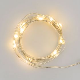 Guirnalda a pilas 0,9 m, micro led blanco cálido