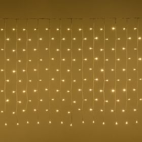 Lichtervorhang 10 x h 1 m, 1000 LEDs warmweiß, weißes Kabel