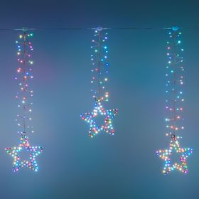 3.7 x h 0.8 m Icicle light, 950 microLEDs RGB multiflash