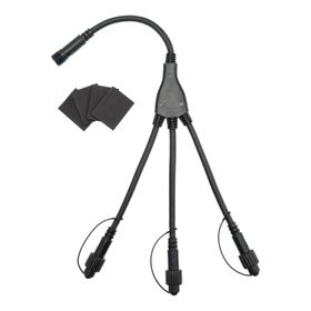 Multiconector VINTAGE LED PRO, 3 salidas, 30 cm, cable negro