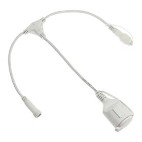 PML Multiverbinder, 2 Ausgänge, mit Schuko Stecker, weißes Kabel, IP67