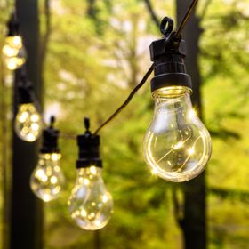 Catena 10 lampadine vintage led bianco caldo, Ø 60 mm