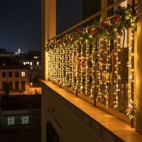 Tenda Nastro di Luce StarFall 4,6 x h 0,8 m, 1152 led bianco caldo e bianco freddo, cavo trasparente