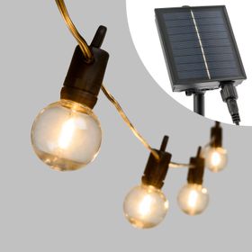5 m Solar string, 12 clear bulbs Ø 40 mm, warm white led