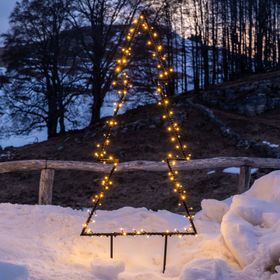 Albero multiuso da giardino, h. 140 cm, led bianco caldo