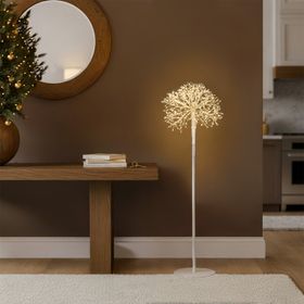 Tige Branche avec sphère RICCO blanche, h 115 cm, 384 microled blanc chaud, intérieur