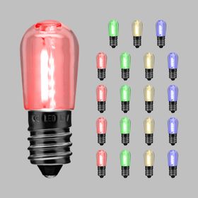 20er Set bunte Kunststoff Glühbirnen für Lichterkette, E14, 12V