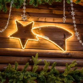 Ultra Bright Rope Light Comet Star, 65 x 28 cm, 196 Warm White LEDs