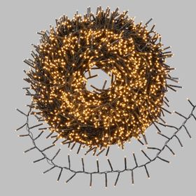 Clusterlichetr-Plus 60 m, 3000 Mini-LEDs Extra warmweiß, grünes Kabel