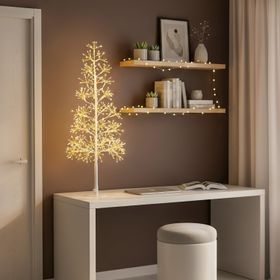 Albero Bianco RICCO h 0,90 m, 540 microled bianco caldo, uso interno