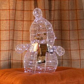 Bonhomme de neige Snowman, h. 33 cm, 80 microled blanc froid