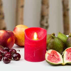 Red rough wax Candle, h 10 cm