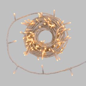 12m Warm White Connect+ String Lights, 120 LEDs, transparent cable, connectable