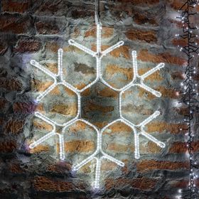 Fiocco di neve in tubo ultraluminoso 70 x 67 cm, led bianco freddo