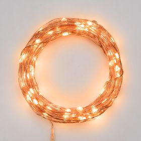 Batteriebetriebene Lichterkette 9,9 m, 100 MicroLEDs extra warmweiß