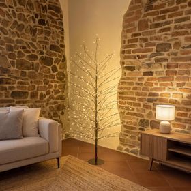 Albero Ramo Tiglio marrone h 1,5 m, 640 microled bianco caldo, uso interno