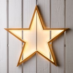 LED-Stern aus Naturholz, 55 cm, warmweiß, Innenbereich