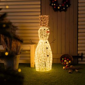 3D Snowman, h 100 cm, high density microLEDs warm and cold white, internal use