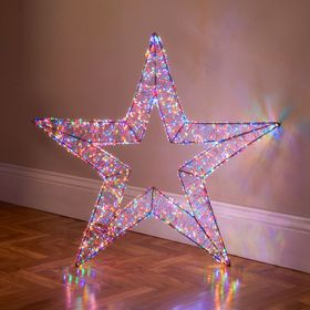 Étoile 3D Marron Ø 75 cm, 3500 Micro led RGB Couleurs Changeantes, intérieur