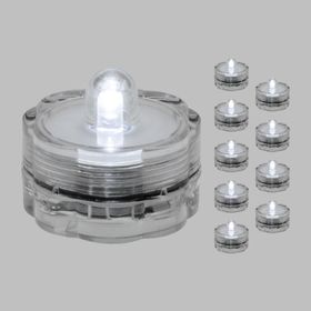 10 LED-Teelichter mit Batterie, kaltweiß