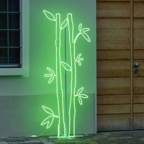 Bambou décoratif en tube lumineux effet néon h 1,78 m, led vert