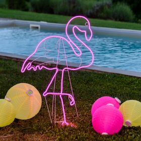 Double Sided Neon Flamingo Lights SMD, h. 115 cm, 480 Leds