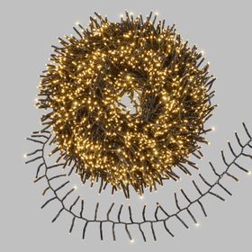 45m 3000 Warm White Mini Led Cluster String Lights, Green Cable