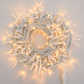 Lichterkette 20 m, 200 warmweißes MaxiLEDs, Flashing warmweiß, weißes Kabel, erweiterbar, IP67
