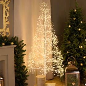 White RICCO Tree, h 1,8 m, 2100 Warm White MicroLEDs, Indoor Use