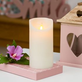 Candela Rustic Bianca h 15 cm