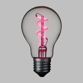 Serie VINTAGE LED 36V, Lampadina a goccia Ø 60 mm in vetro, led a spirale, rosa