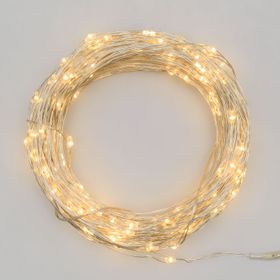 Catena argento a batteria 20 m, bianco caldo