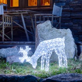 Acrylic Crystals Reindeer Christmas Figure, 200 White LEDs