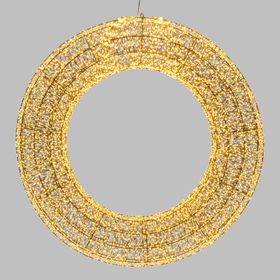 3D brauner Kranz Ø 110 cm, 15000 warm und kaltweiße Micro-LEDs, Innenbereich