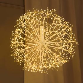 RICCO Sphere with White Branches, Ø 60 cm, 1200 Warm White MicroLEDs, Indoor Use