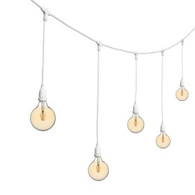 5m Festoon Pendant Lights h. 70cm, 8 LED Bulbs Ø 125mm
