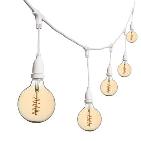 5m Lichterkette, 8 hängende LED Globo Birnen 4 Watt Ø 125 mm, Spiral, erweiterbar