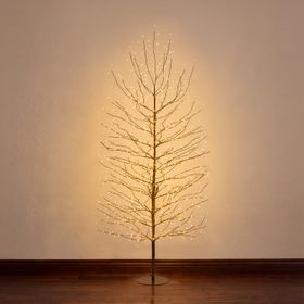 Brown Linden Branch Tree, h 2 m, 1120 Warm White MicroLEDs, Indoor use