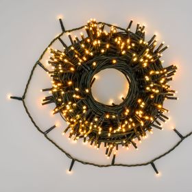 Guirnalda 25,7 m, 360 miniled blanco extra cálido y blanco cálido, cable verde